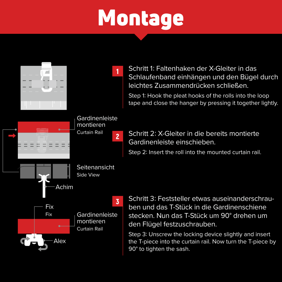 X-Gleiter + Feststeller Montageanleitung