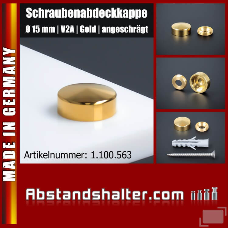 Schraubenabdeckkappe Ø 15 mm in Gold jetzt online kaufen
