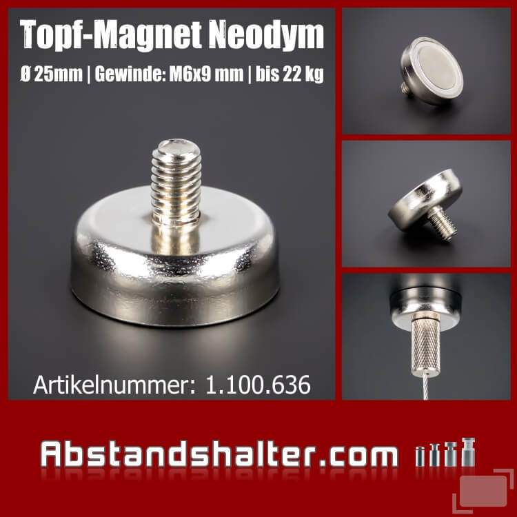 Topf-Magnet aus Neodym vernickelt online kaufen