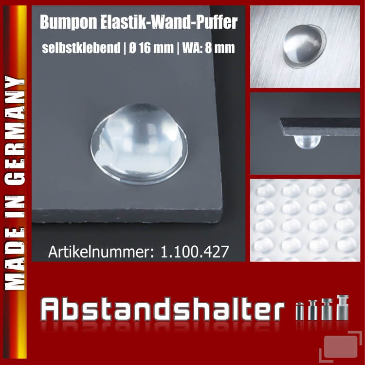 Bumpon Elastikpuffer selbstklebend Ø 16 mm für Möbel | Brettchen | Glasplatten